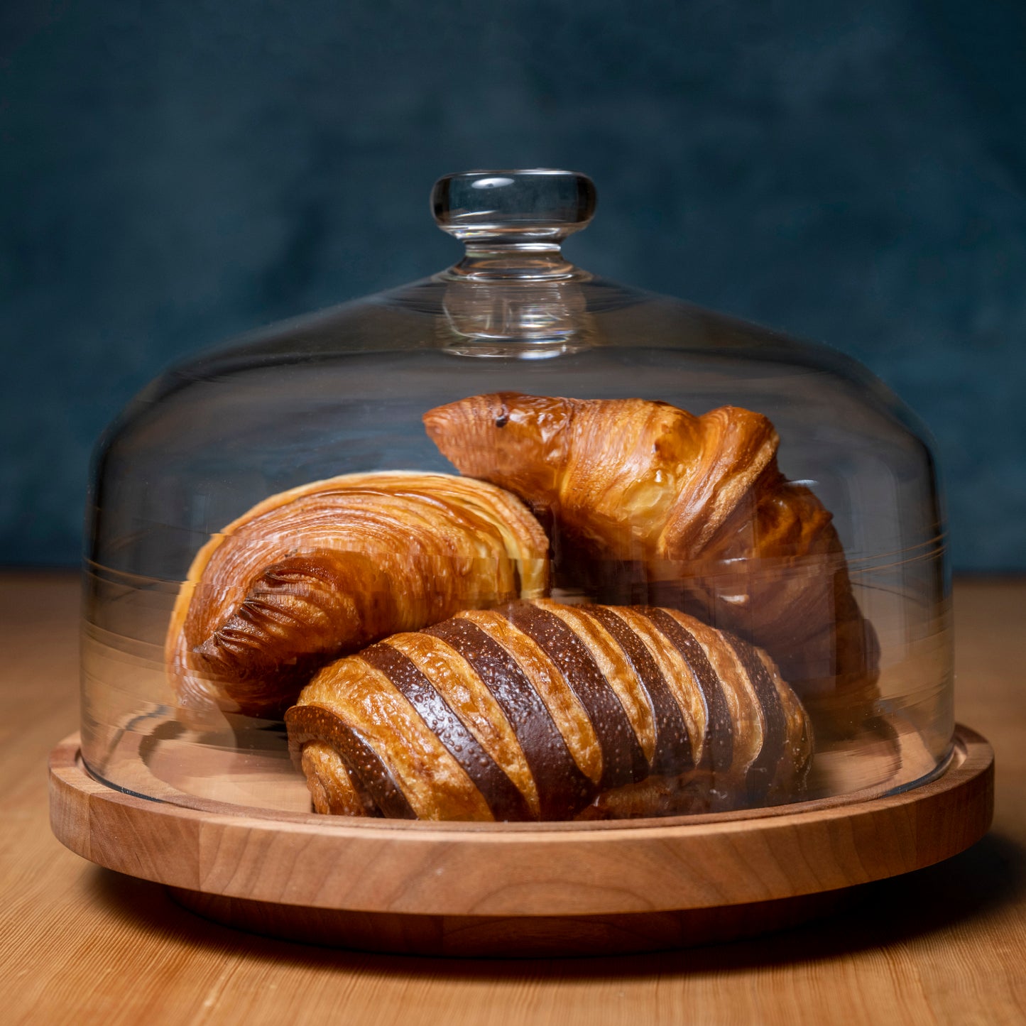 Cloche Dome with Cherry Wood Base by Blackpoint Woodworking & furthurdesign