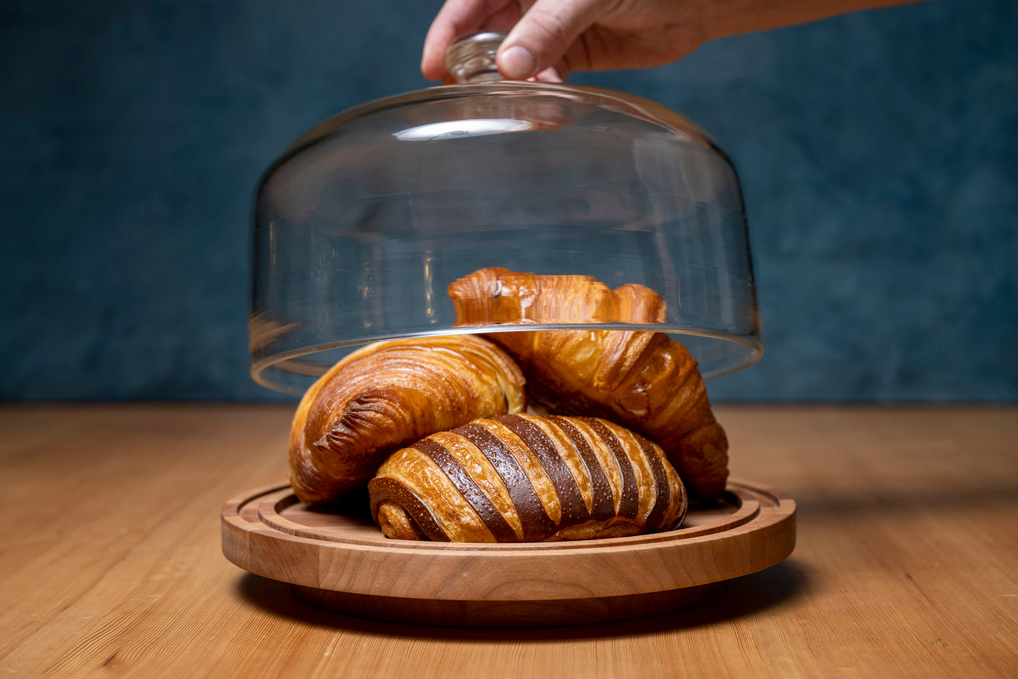 Cloche Dome with Cherry Wood Base by Blackpoint Woodworking & furthurdesign